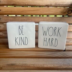 Rae Dunn by Magenta Ceramic Desk Sign Paperweight | Double-Sided Inspiration